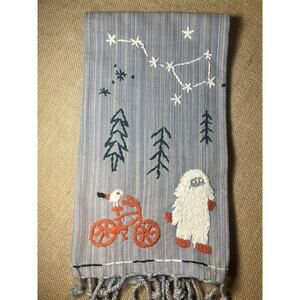 Abominable Snowman Winter Holiday Christmas Embroidered Hand Towel